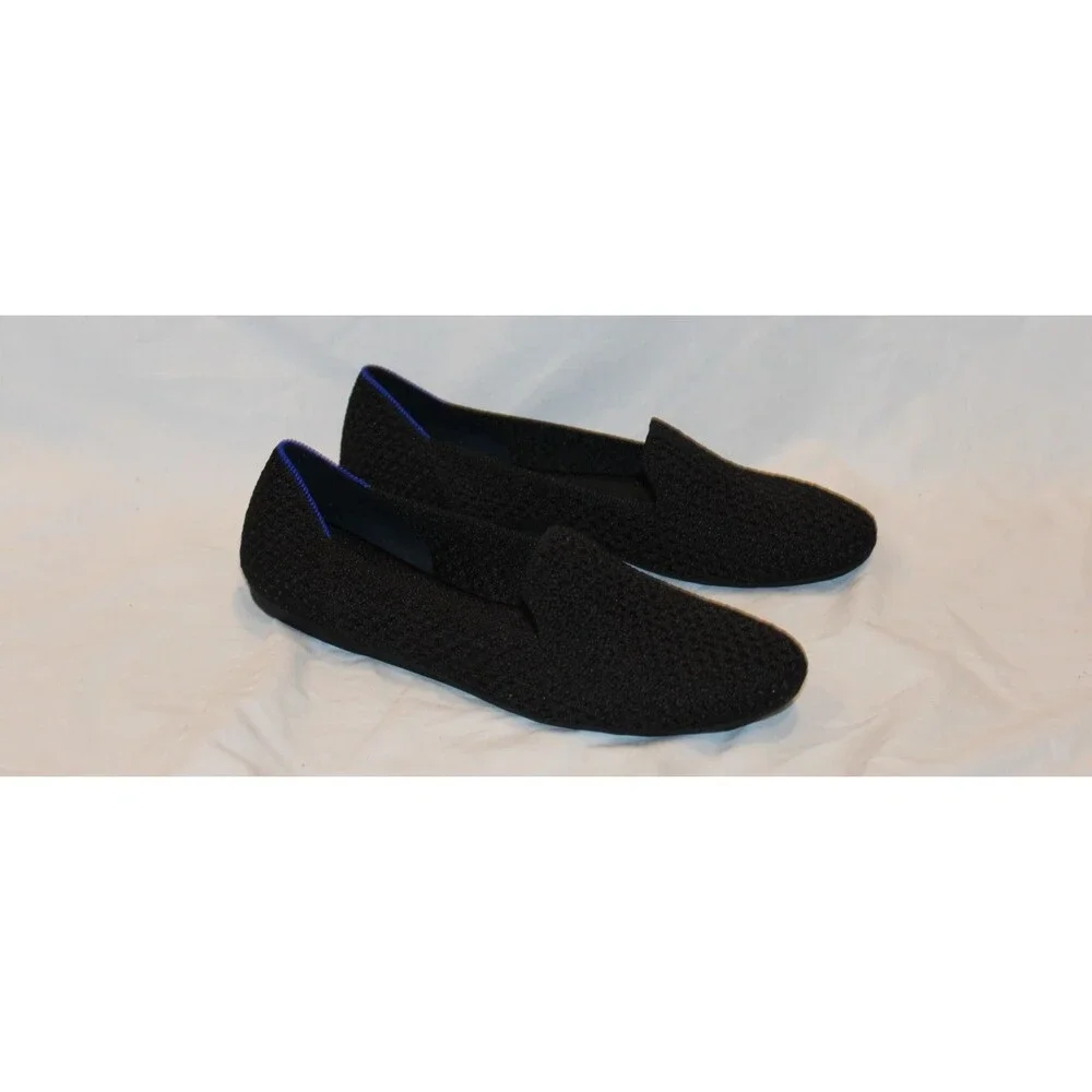 Rothy's The Loafer Casual Slip-On Flats Black Honeycomb Women's 6.5 NEW